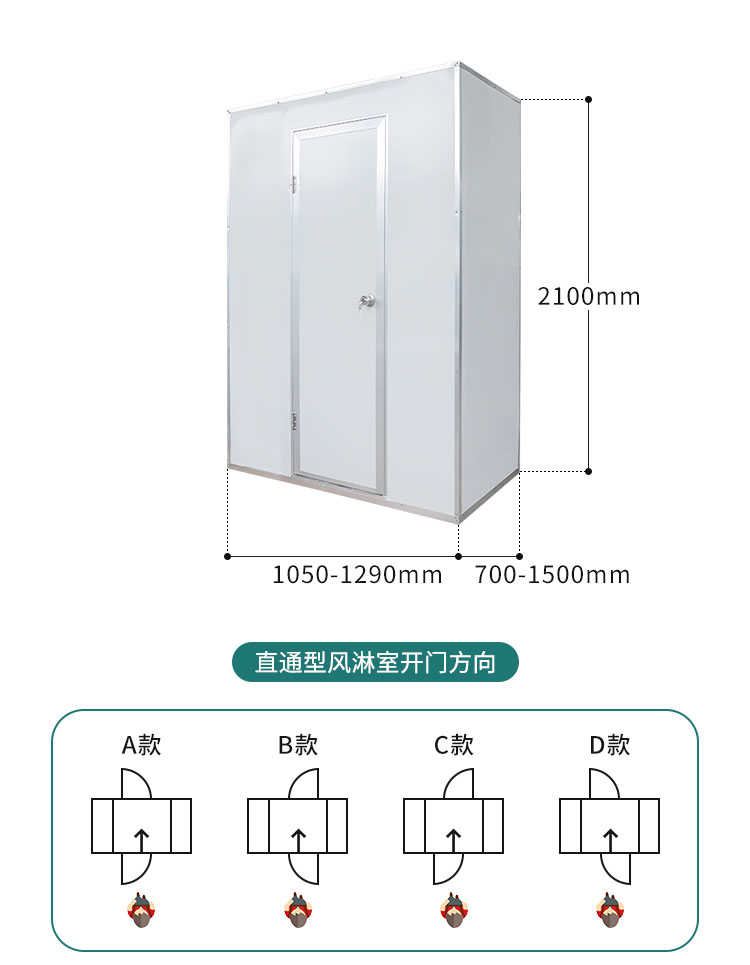 霍州洁净车间净化多人三吹洁净风淋室