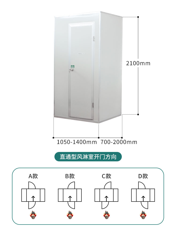 彩钢板双人双吹风淋室